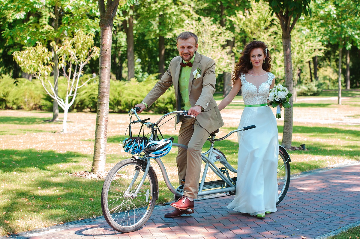 Vélo tantem mariage